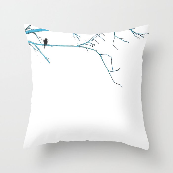 Blue Branches Throw Pillow