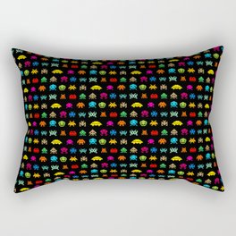 Invaders of Space retro arcade video game pattern design Rectangular Pillow