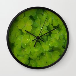 Oxalis leaves natural random pattern Wall Clock