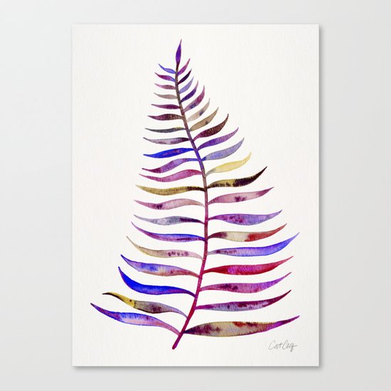 Magenta Palm Leaf Canvas Print