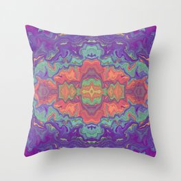 Sunset Colors Abstract Watercolor Marble Throw Pillow