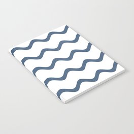 Blue and White Horizontal Line - Stripe Pattern - Diamond Vogel 2022 Popular Colour Happy Tune 0648 Notebook