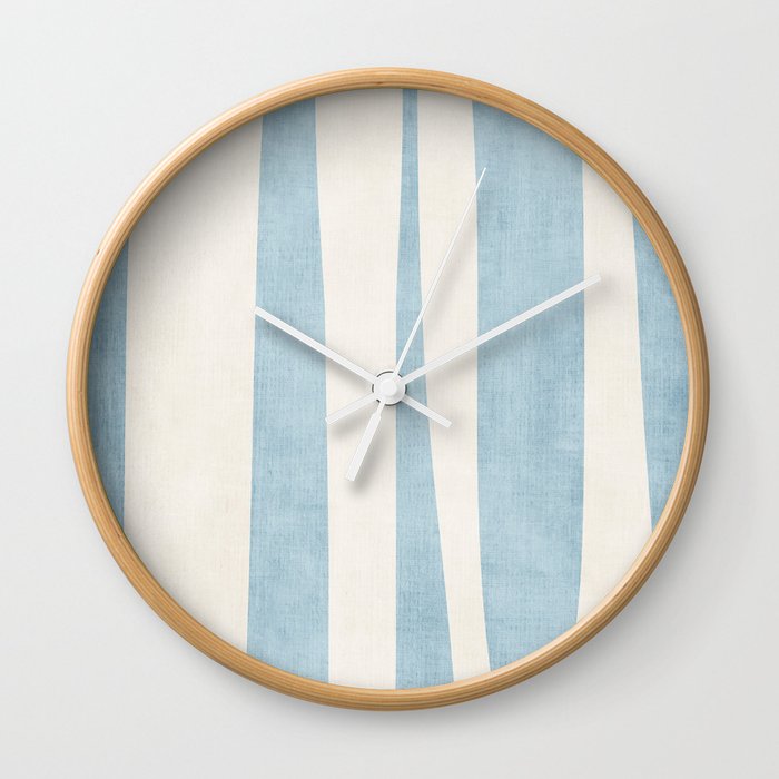 Minimalist Off-White Sky Blue Contemporary Design Wall Clock