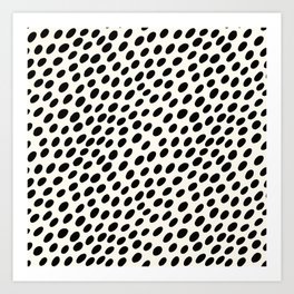 Black and White Spots pattern Art Print