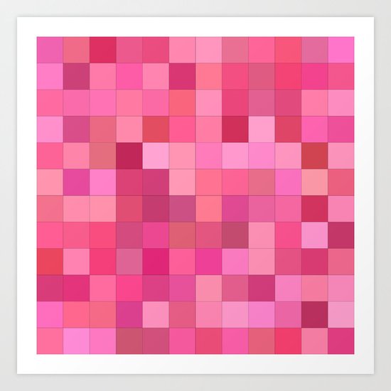 Girly squares Art Print