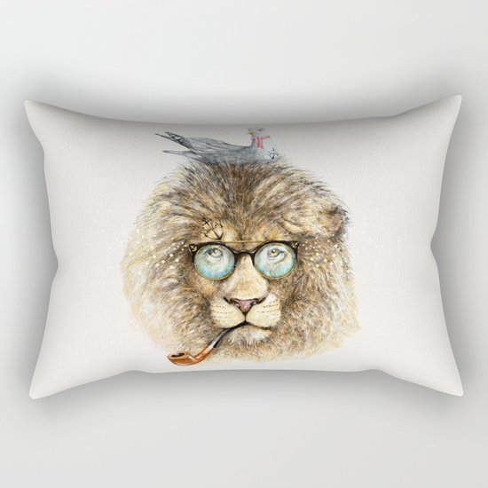 Lion sailor & seagull Rectangular Pillow