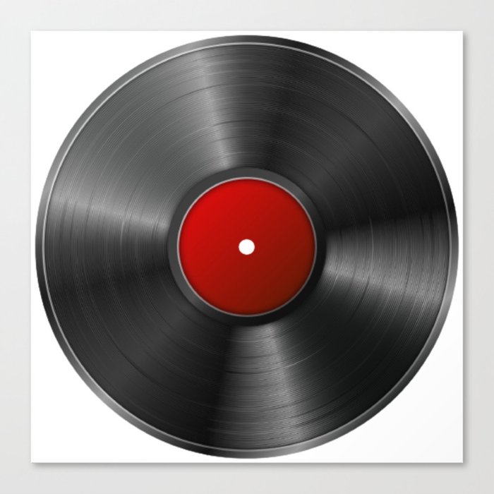 Black And Red Retro Music Vynil High Resolution Canvas Print