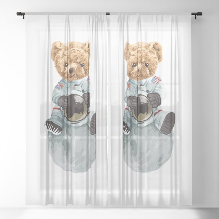 Astronaut Bear Sheer Curtain