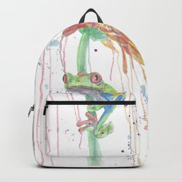 Watercolor Painting of Picture "Red Eyed Frog" Backpack
