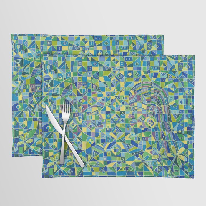 Dialogue IV African art Placemat | Painting, Africa, African, Geometric, Marriage