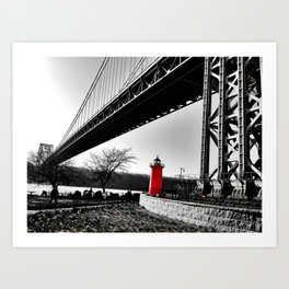 The Little Red Lighthouse - George Washington Bridge NYC Art Print
