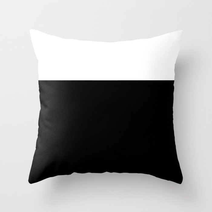 Color Block-Black and White Throw Pillow