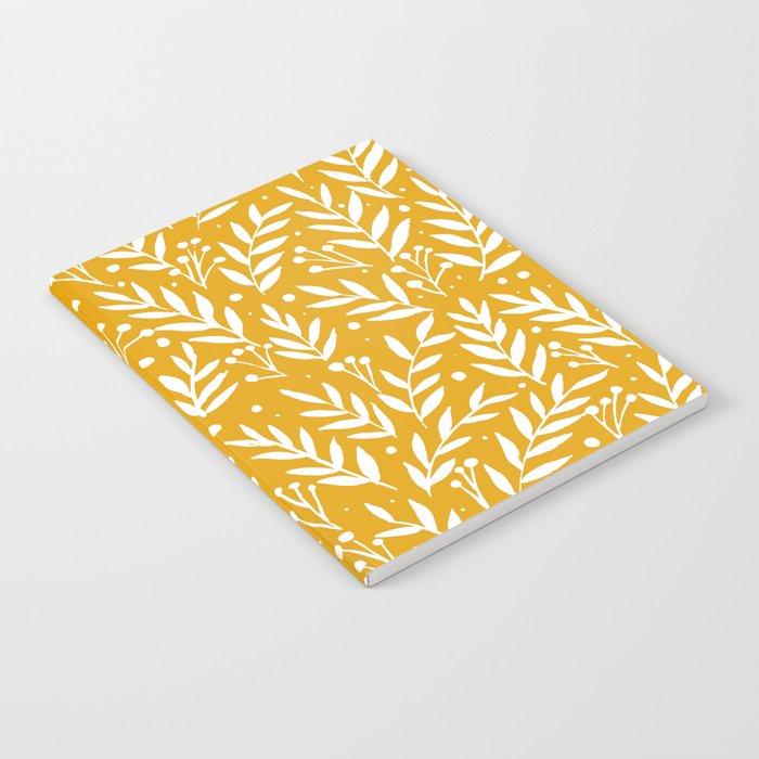 Festive branches - yellow ochre Notebook