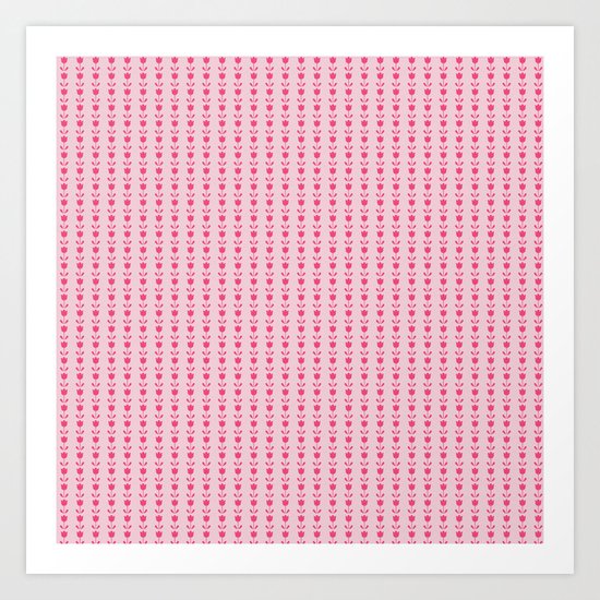 Tiny pink tulip pattern Art Print