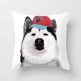  Husky dog animal art husky lovers  Throw Pillow
