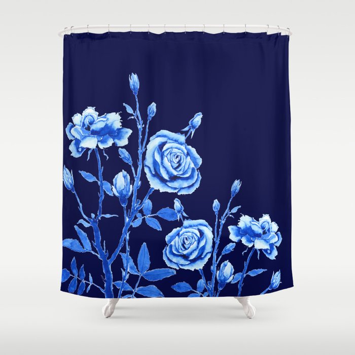 Blue Rose Shower Curtain By Colorandcolor Society6