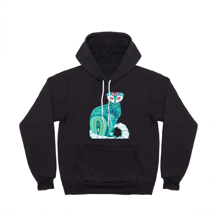 Maximalist Cats on Teal Hoody