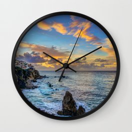 1087 Dawn Over Co rona Del Mar Wall Clock
