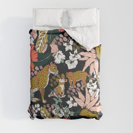 Animal print dark jungle Comforter