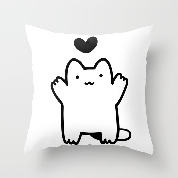 Cat in love Throw Pillow