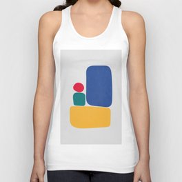 Abstract Geometric Shape Red Green Blue Yellow Unisex Tank Top