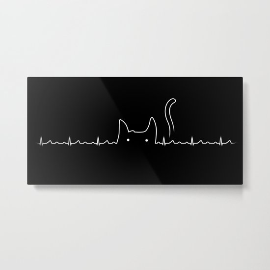 There is a cat in my heart Metal Print