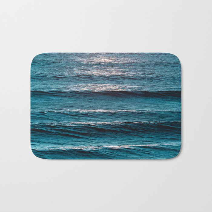 Blue Summer - Ocean Beach Landscape Bath Mat