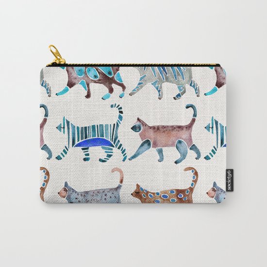 Cat Collection – Blue & Brown Palette Carry-All Pouch