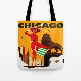 Vintage Chicago Illinois Travel Tote Bag