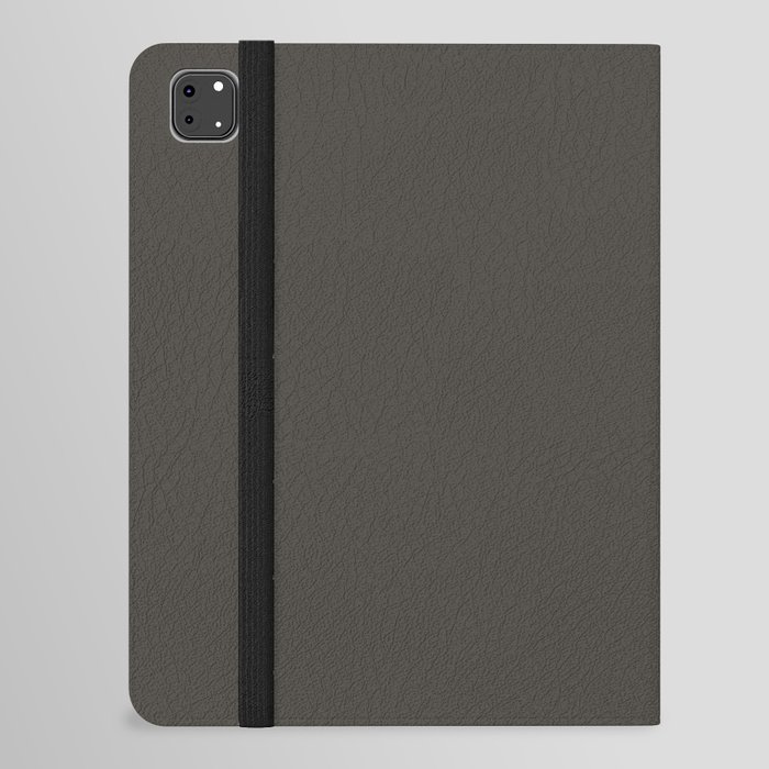 Dark Brown Solid Color Pairs Pantone Black Ink 19-0506 TCX - Shades of Orange Hues iPad Folio Case