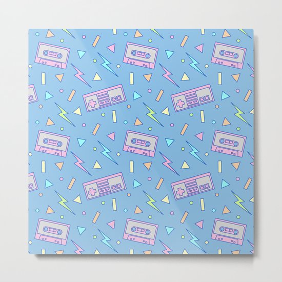 80s Video Games and Mix Tapes Metal Print