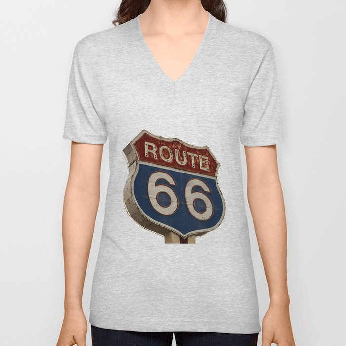 U.S. Route 66  V Neck T Shirt