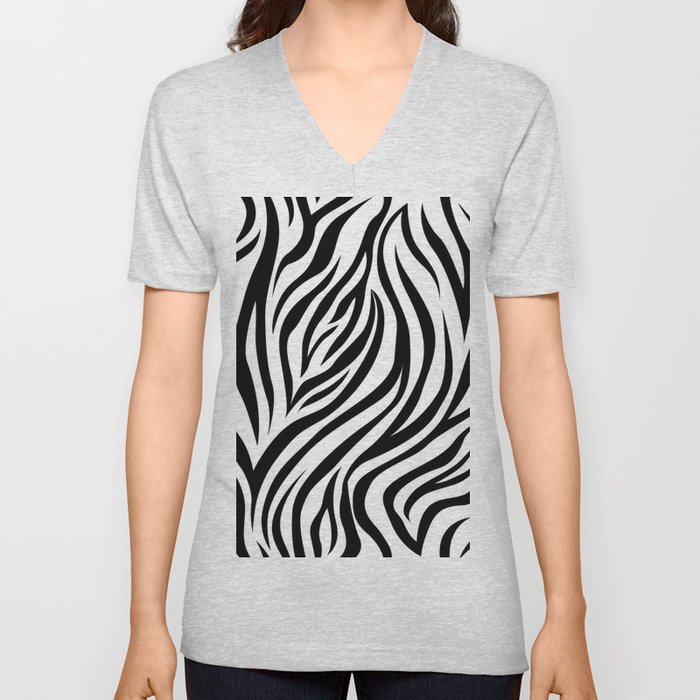 zebra pattern / full animal V Neck T Shirt