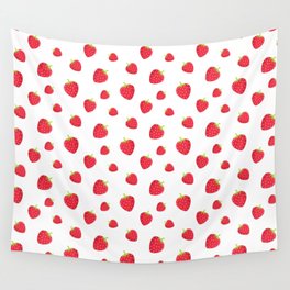 Red Strawberry Love Pattern Wall Tapestry