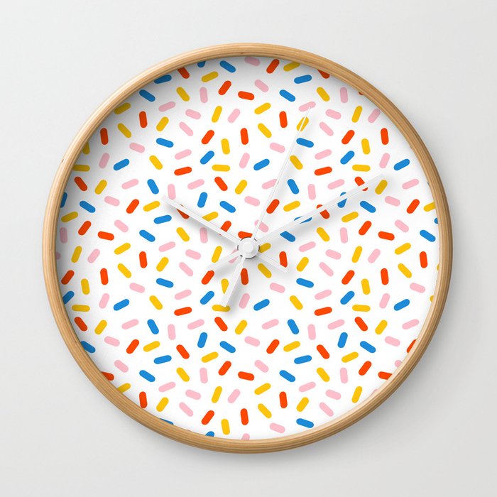 Livin' It - abstract pattern minimal modern primary colors pantone gender neutral retro throwback Wall Clock