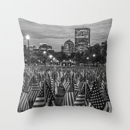 Boston Common Memorial Day Flags Boston Massachusetts Throw Pillow