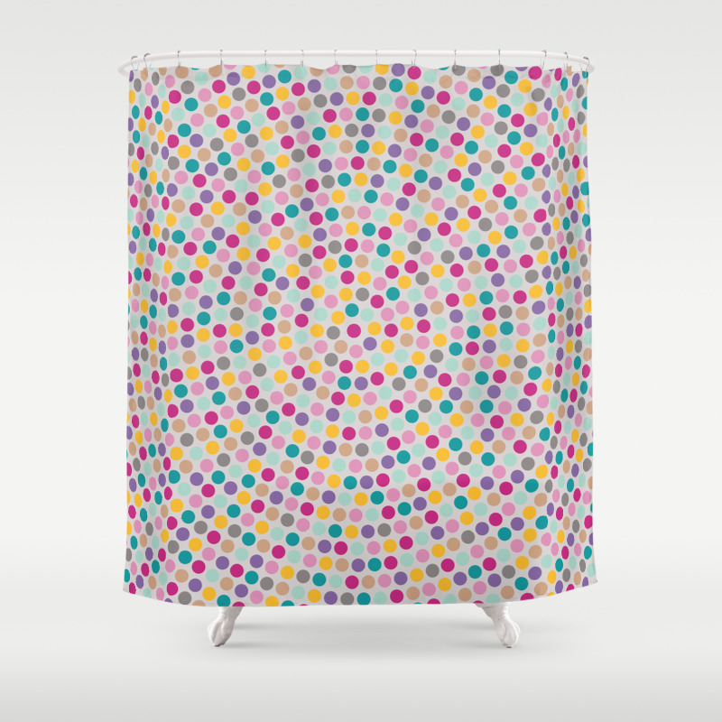 Circles Multicolored Shower Curtain By, Multicolored Shower Curtain