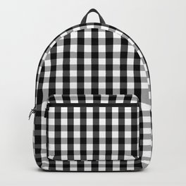 Classic Black & White Gingham Check Pattern Backpack