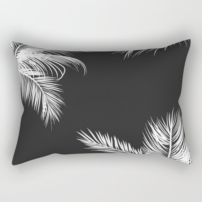 Black and White Fern Rectangular Pillow