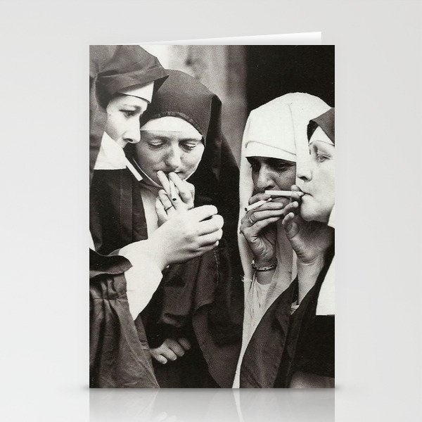 Nuns Smoking Stationery Cards