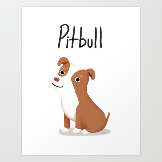 Pitbull - Cute Dog Series Art Print