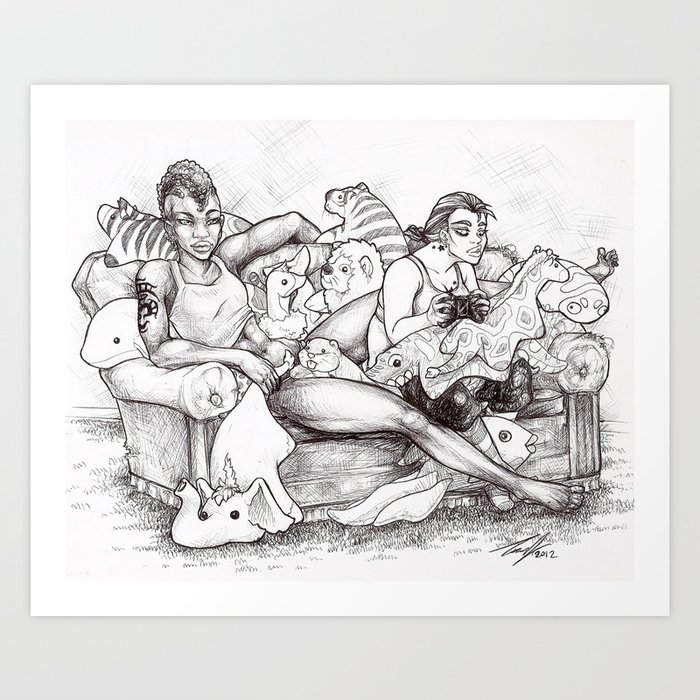 Couch Potatos Art Print