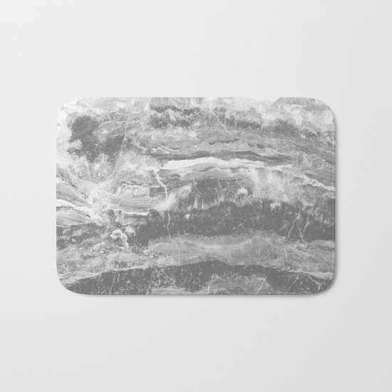 Real Gray Marble Bath Mat