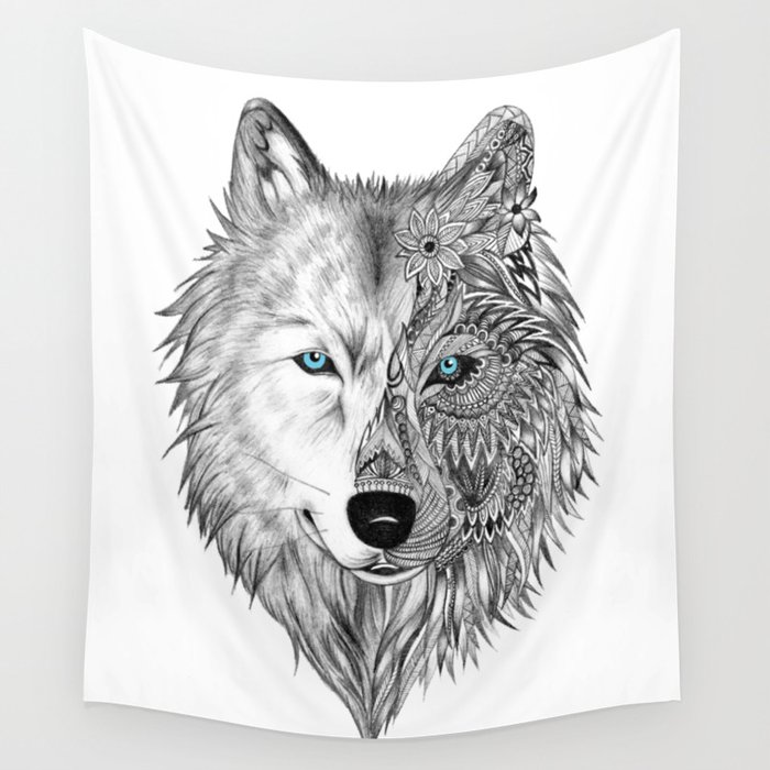 Wolf wall tapestry deals