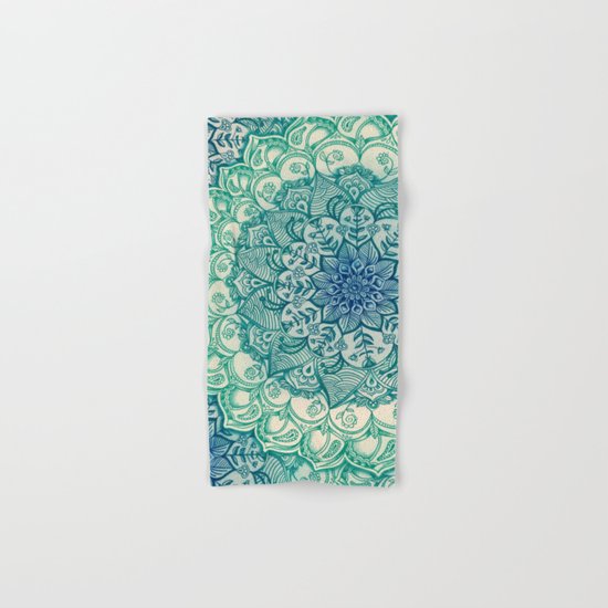 Emerald Doodle Hand & Bath Towel