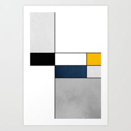 Geometric Modern Minimalist Mondrian Style Graphic Design #455b Art Print