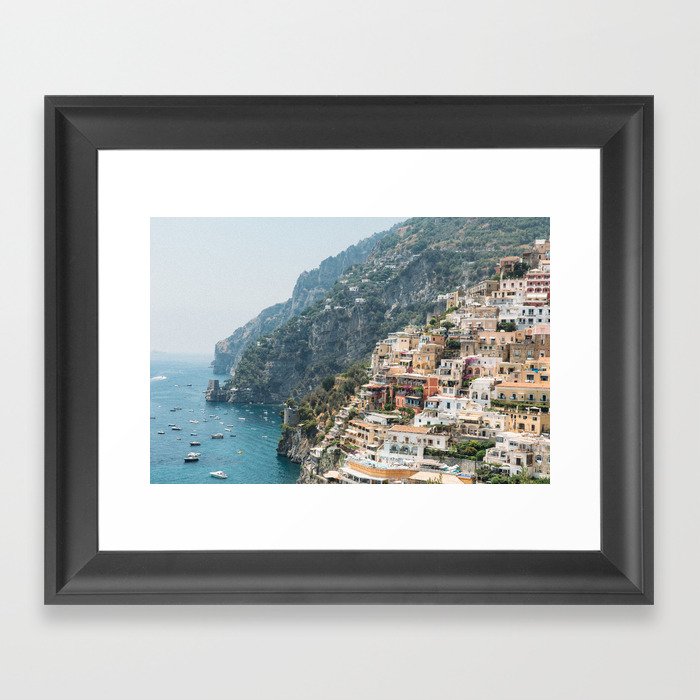 Positano Cliffs Framed Art Print