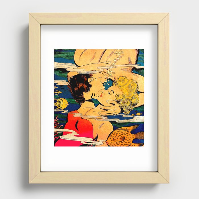 Underwater Lovers - Romance, Romantic, Sweethearts  Recessed Framed Print