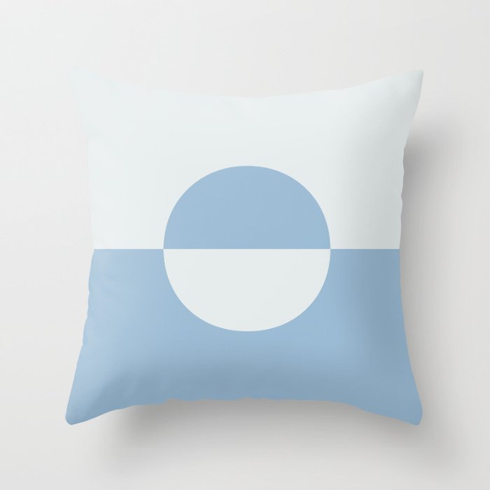 Pastel Blue White Minimal Circle Design 2 2021 Color of the Year Earth's Harmony and Cooled Breeze  Throw Pillow