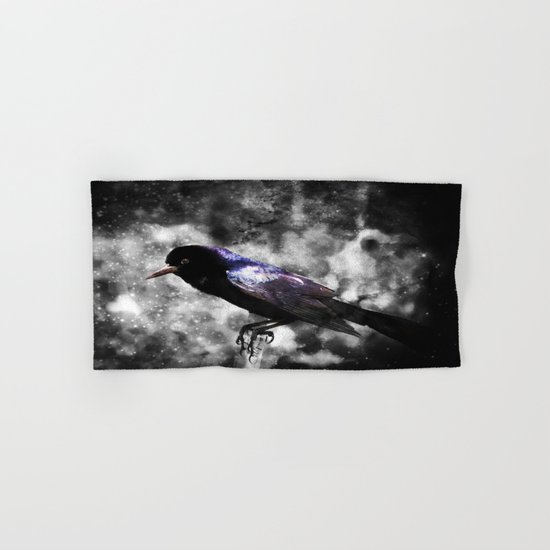 The Lonesome Purple Feathered Bird in the Mist Hand & Bath Towel